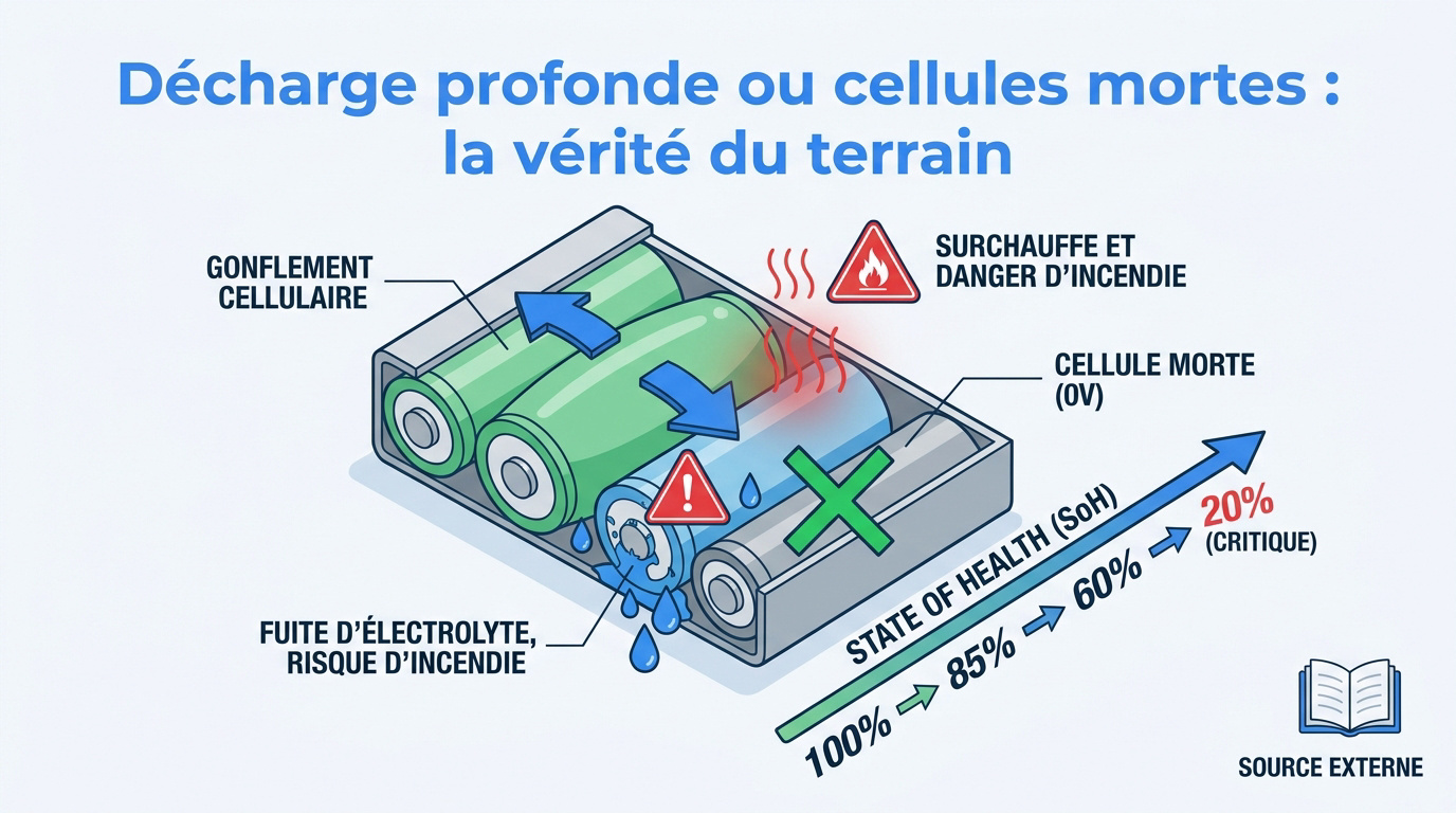 Batterie de trottinette électrique gonflée présentant des risques d'incendie