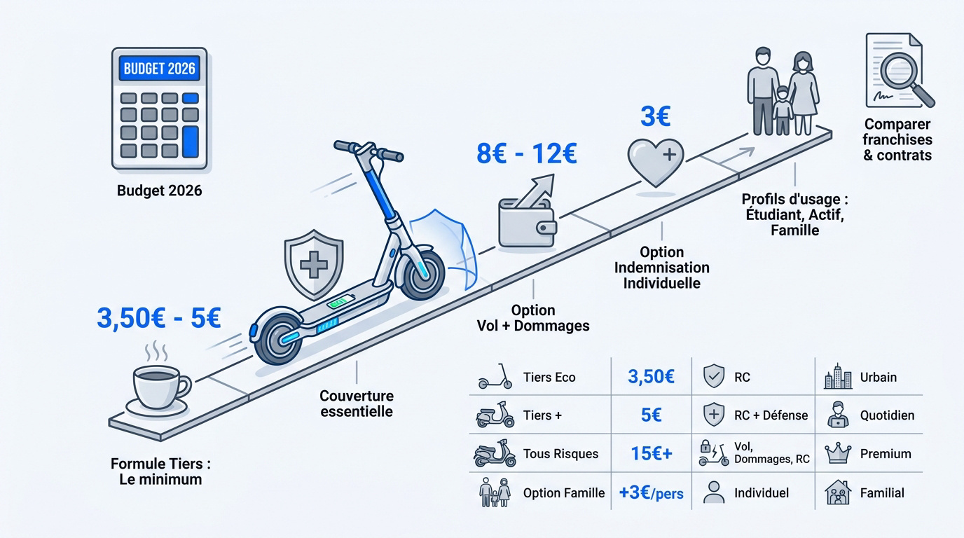 Estimation du budget moyen pour une assurance trottinette électrique en 2026