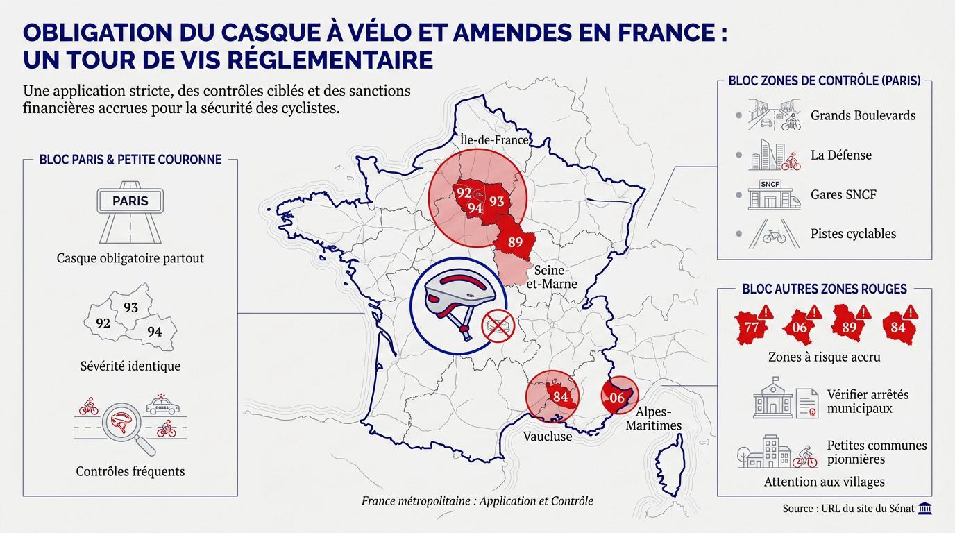 Contrôle de police pour le port du casque obligatoire en trottinette électrique