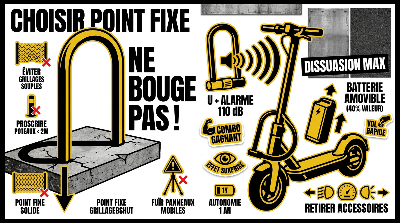 Antivol de trottinette electrique : quel modele resiste vraiment et ou attacher sa trott