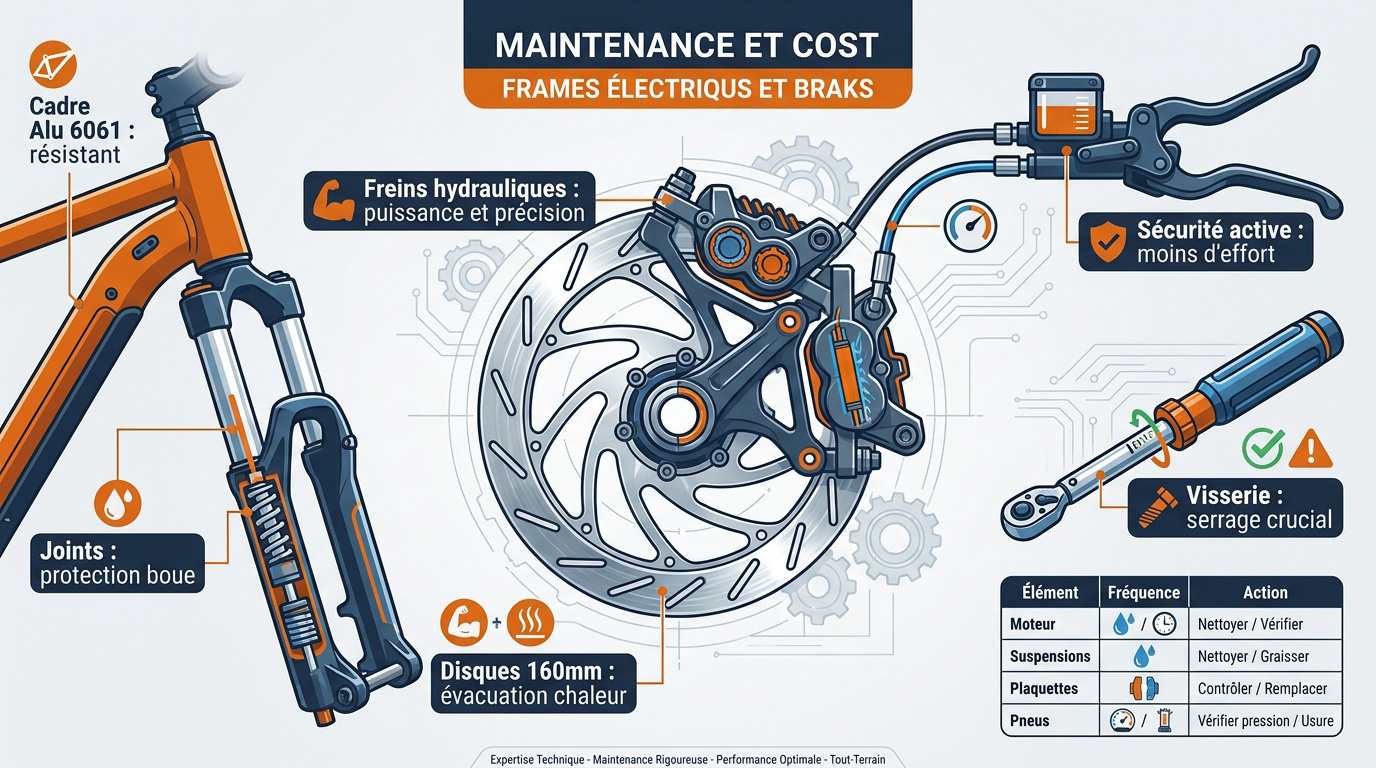 Infographie des points de contrôle mécanique pour trottinette tout-terrain