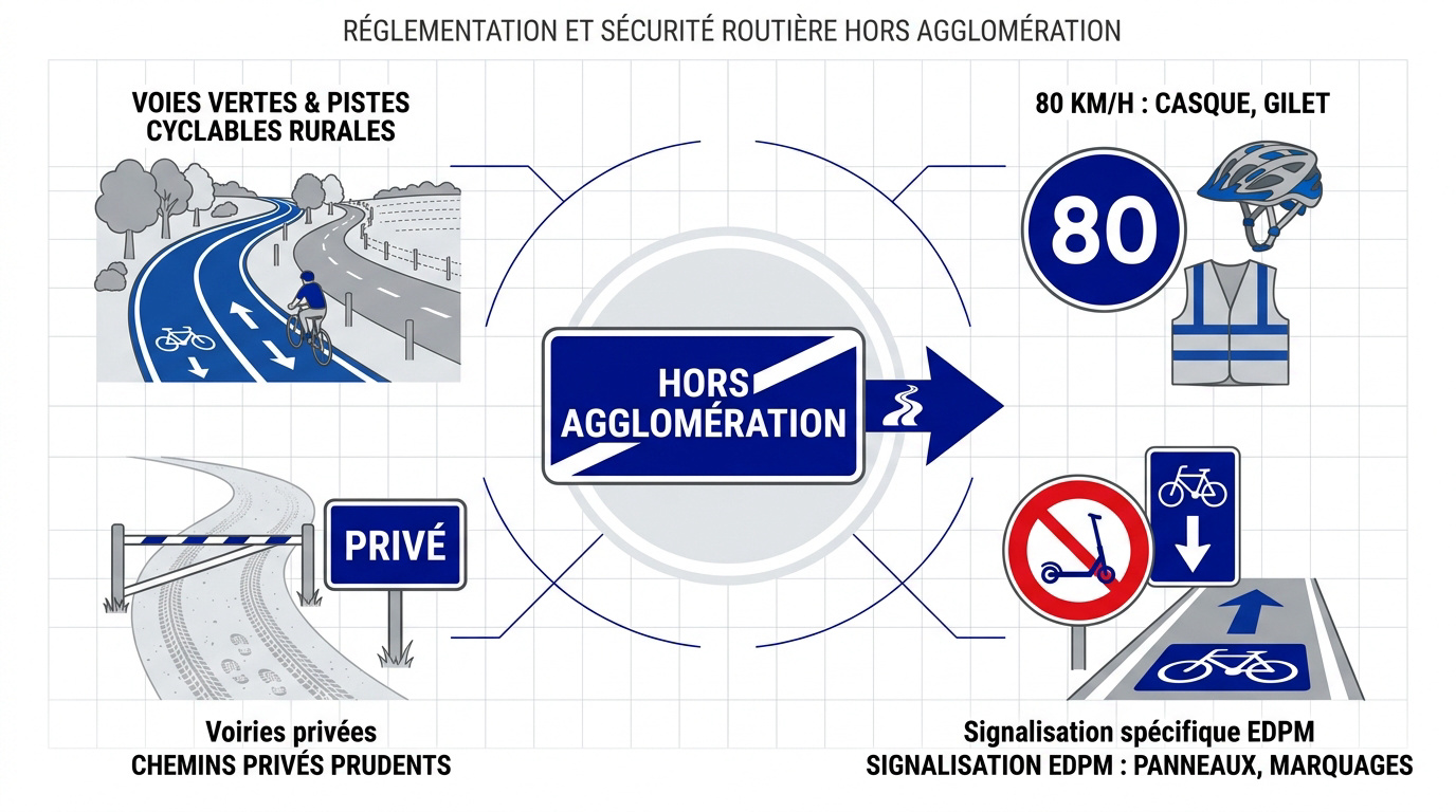 Réglementation et équipements de sécurité pour trottinette électrique hors agglomération