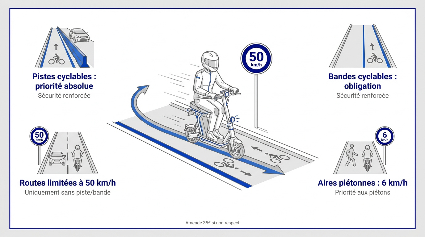 Règles de sécurité et zones de circulation pour trottinettes électriques